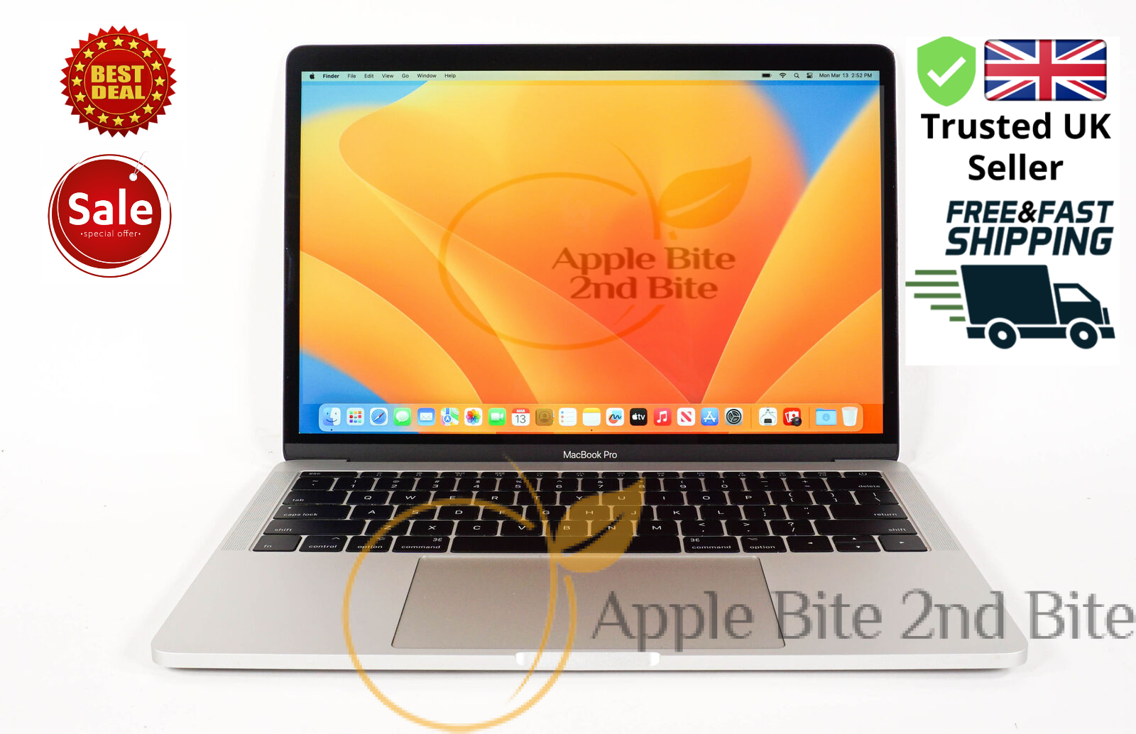 Apple MacBook Pro 13.3-inch i5 2.3Ghz 8GB 256GB MPXQ2LL/A (2017 Silver  Apple Bite 2nd Bite